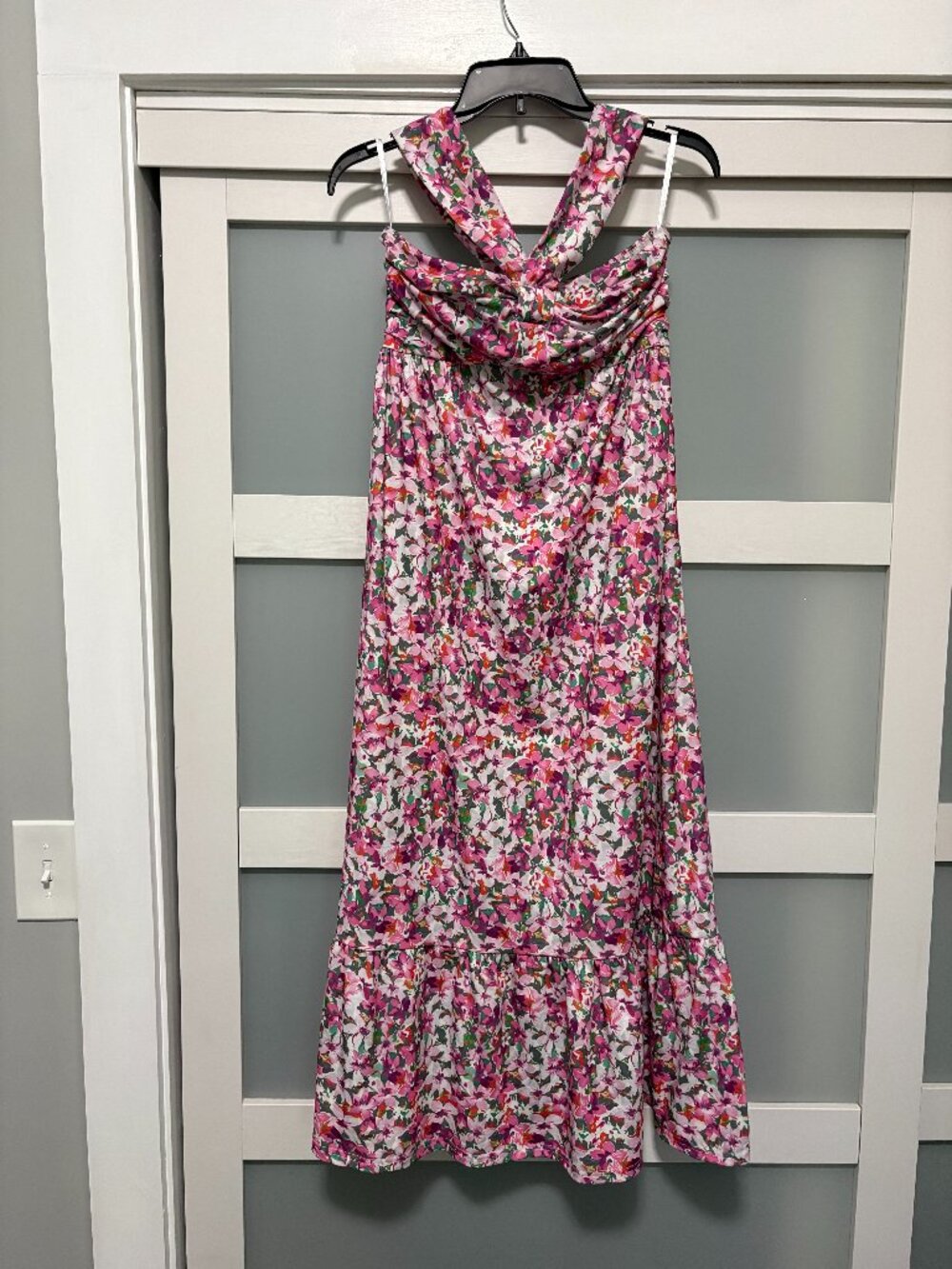 Grace Karin Ladies sz S Off Shouler  Maxi Dress Floral  Purple